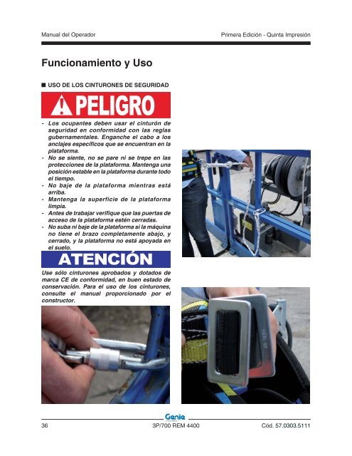 Manual del operador Plataforma portapersonas ... - Genie Industries