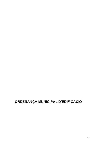 Ordenança municipal d'edificació - Ajuntament del Masnou