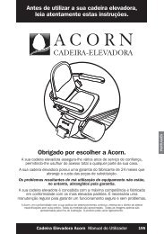 Cadeira Elevadora Acorn - Manual do Utilizador - PT - Acorn Stairlifts