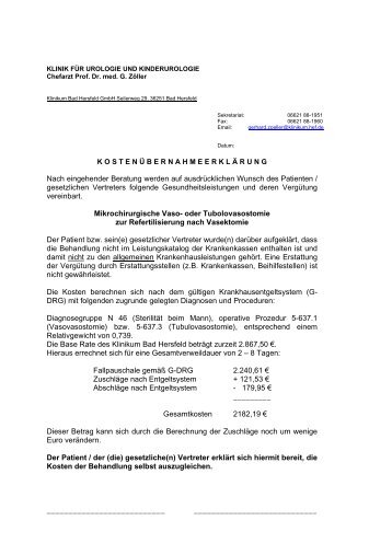 klinik für urologie und kinderurologie - Klinikum Bad Hersfeld GmbH