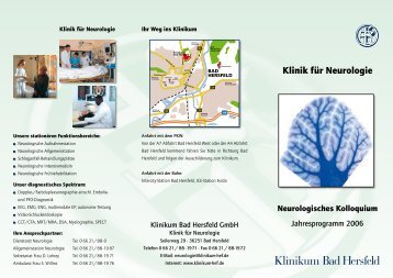 Neurolog. Kolloquium 2006 - Klinikum Bad Hersfeld GmbH