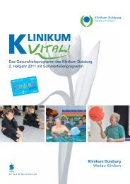 Das Gesundheitsprogramm des Klinikum Duisburg 2. Halbjahr 2011 ...