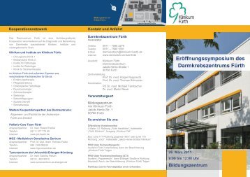 Eröffnungssymposium des Darmkrebszentrums Fürth - Klinikum Fürth