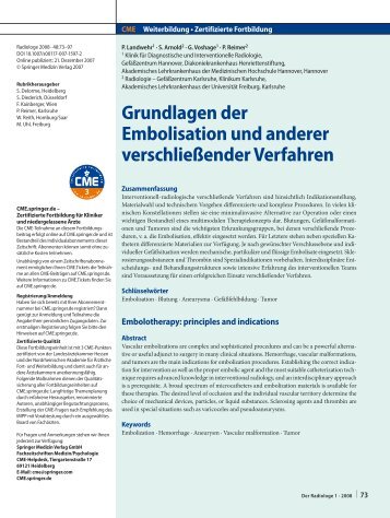 Grundlagen der Embolisation und anderer ... - Springer