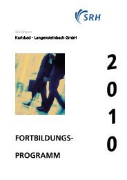 Fortbildungskatalog 2010.extern - SRH Klinikum Karlsbad ...