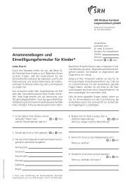 Anamnesebogen und Einwilligungsformular für Kinder Erwachsene