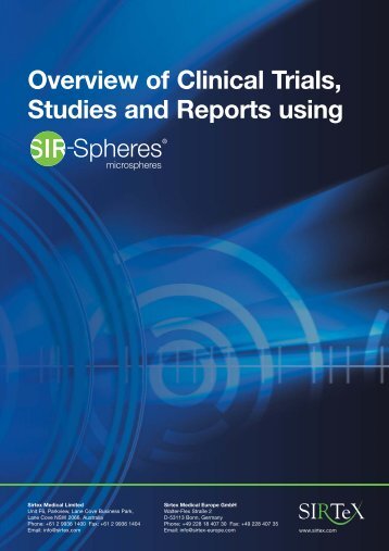 Overview of Clinical Trials, Studies and Reports using - Städtisches ...