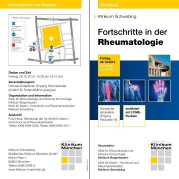 Fortschritte in der Rheumatologie - Städtisches Klinikum München