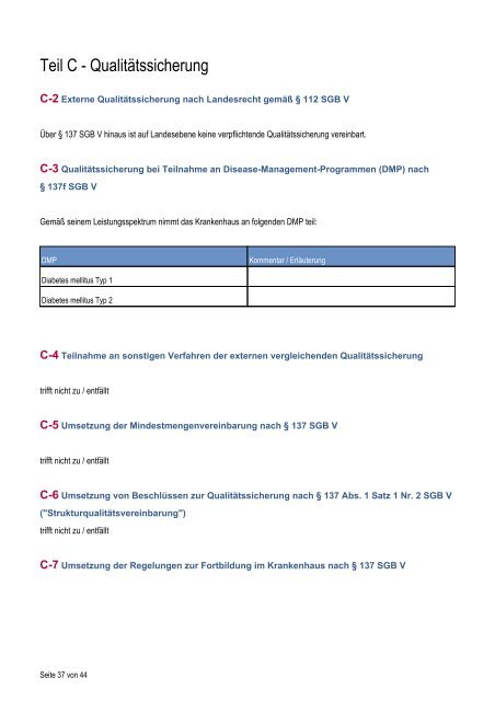 Qualitätsbericht 2010 Klinik Tönning - Klinikum Nordfriesland