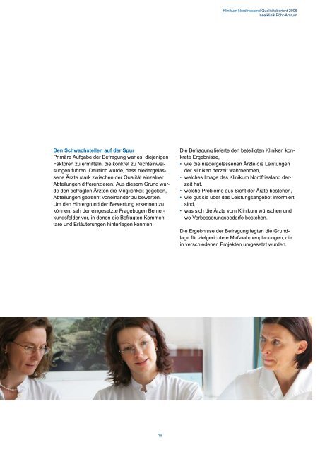 Qualitäts bericht 2006 - Klinikum Nordfriesland