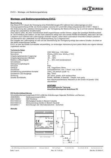 EVCC Ladeüberwachung - ABL Sursum