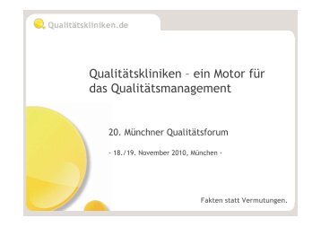 Qualitätskliniken – ein Motor für das Qualitätsmanagement ...