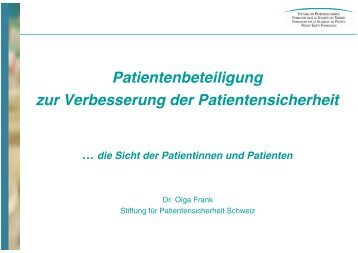 Patientenbeteiligung zur Verbesserung der Patientensicherheit