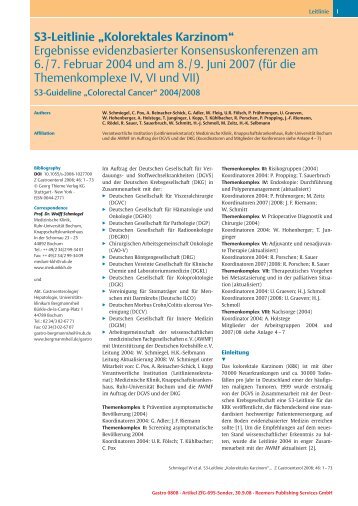 S3-Leitlinie „Kolorektales Karzinom“ Ergebnisse ... - Klinikum Passau