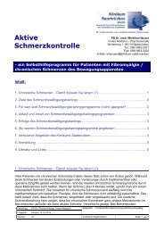 Aktive Schmerzkontrolle - Klinikum Saarbrücken