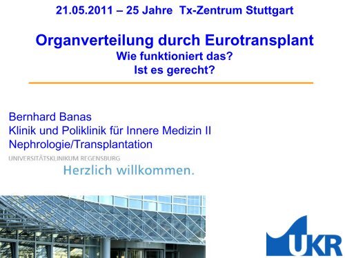 Organverteilung durch Eurotransplant â Wie ... - Klinikum Stuttgart