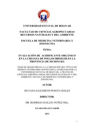 Evaluación de acidificante orgánico en la crianza de pollos Broiler ...