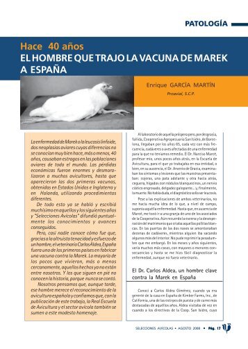 hace 40 años el hombre que trajo la vacuna de marek a ... - Avicultura