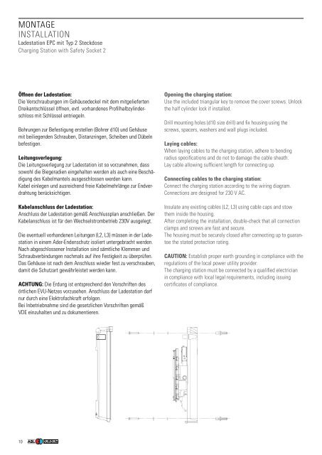 emc Mit typ 2 steckdose Charging station With ... - ABL Sursum