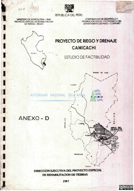 Proyecto de riego y drenaje Camicachi - Autoridad Nacional del Agua