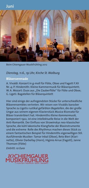 Kulturprogramm Mai-August - Kloster Seeon