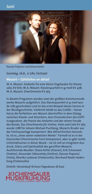 Kulturprogramm Mai-August - Kloster Seeon