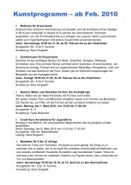 Kunstprogramm – ab Feb. 2010 - Kunst- und Musikschule Karlsbad