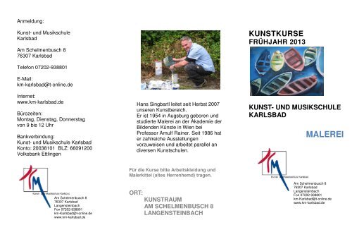 Kunstkurse H. Singbartl - Kunst- und Musikschule Karlsbad