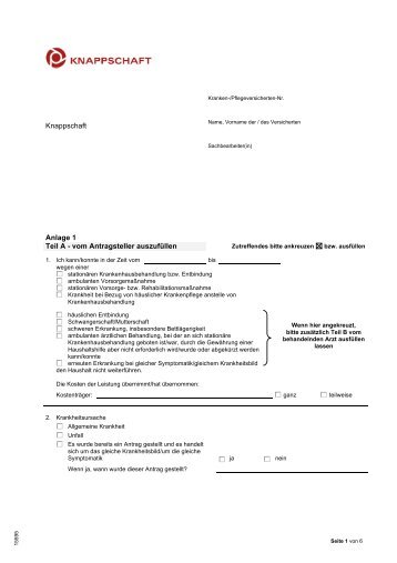 Antrag auf Haushaltshilfe - Knappschaft