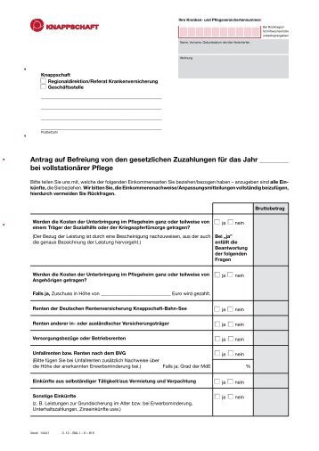 Antrag auf Befreiung von den gesetzlichen ... - Knappschaft