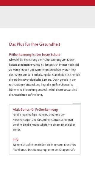 Die Früherkennungs-Untersuchungen (PDF/133 KB) - Knappschaft