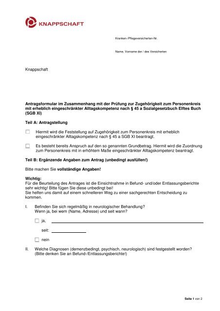 Antrag Auf Eingruppierung Pea Knappschaft