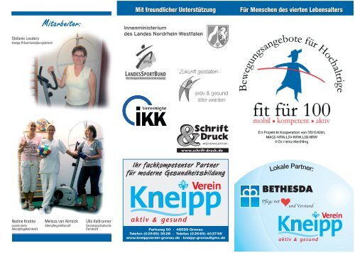 Flyer Kneipp - beim Kneippverein Gronau