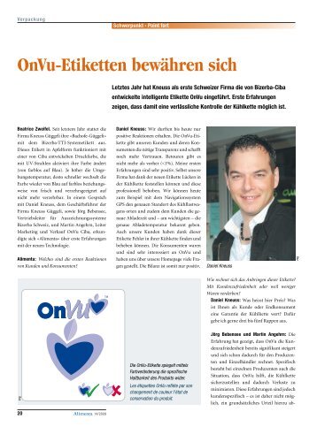 OnVu-Etiketten bewähren sich - Kneuss