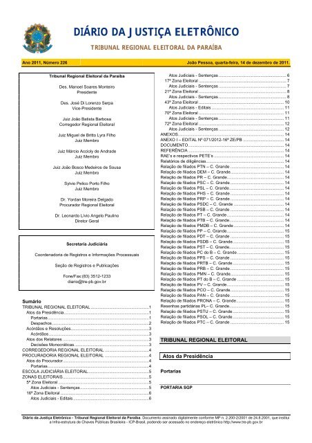 Tribunal Regional Eleitoral da Paraíba