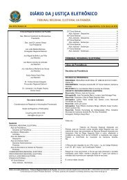 diário da justiça eletrônico - Tribunal Regional Eleitoral da Paraíba