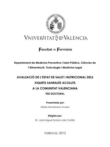 AVALUACIÓ DE L'ESTAT DE SALUT I NUTRICIONAL DELS ...