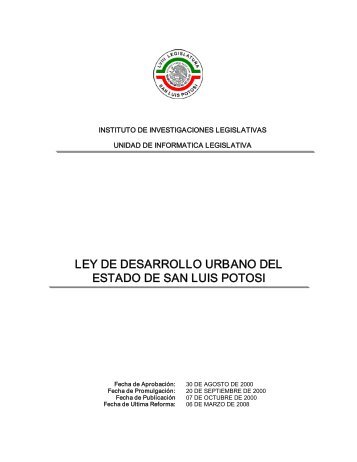 ley de desarrollo urbano del estado de san luis potosi