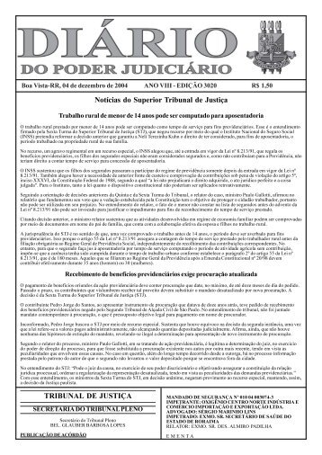 edição 3020.pmd - Tribunal de Justiça do Estado de Roraima