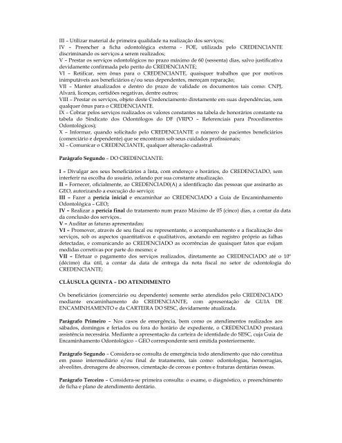 ANEXO II CONTRATO DE CREDENCIAMENTO ... - Sesc Amapá