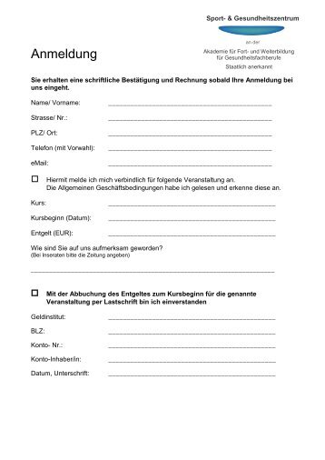 Personal Leadership Anmeldeformular (PDF) - Communication