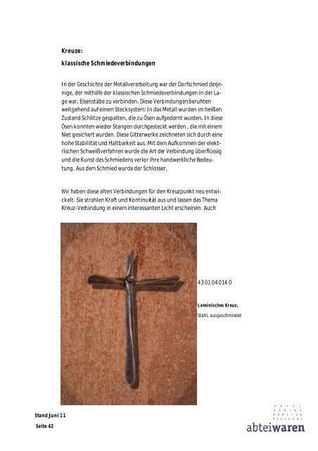 Katalog Schmiede Mai 2011 - Abtei Königsmünster
