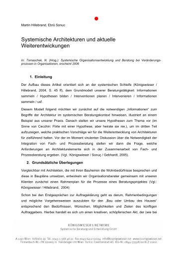 Systemische Architekturen und aktuelle Weiterentwickungen