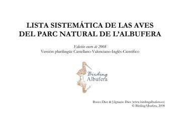 LISTA SISTEMÁTICA DE LAS AVES DEL PARC ... - birdingalbufera.es