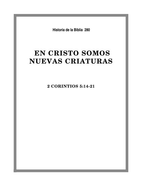 280 - En Cristo somos nuevas criaturas - Horizonte Internacional