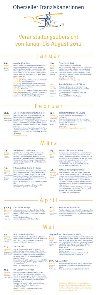 Veranstaltungsprogramm von Januar bis August 2012 - Augustinus