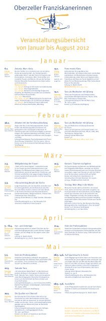 Veranstaltungsprogramm von Januar bis August 2012 - Augustinus