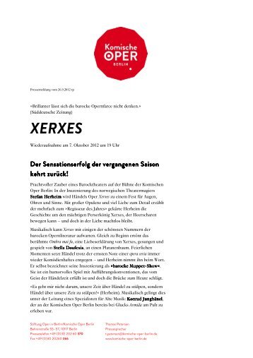 XERXES - Komische Oper Berlin
