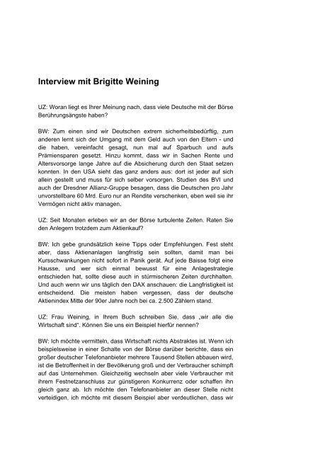 Interview Brigitte Weining
