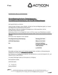 F a x Grundlagenschulung Zeiterfassung / Vorstellung ... - ACTICON